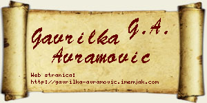 Gavrilka Avramović vizit kartica